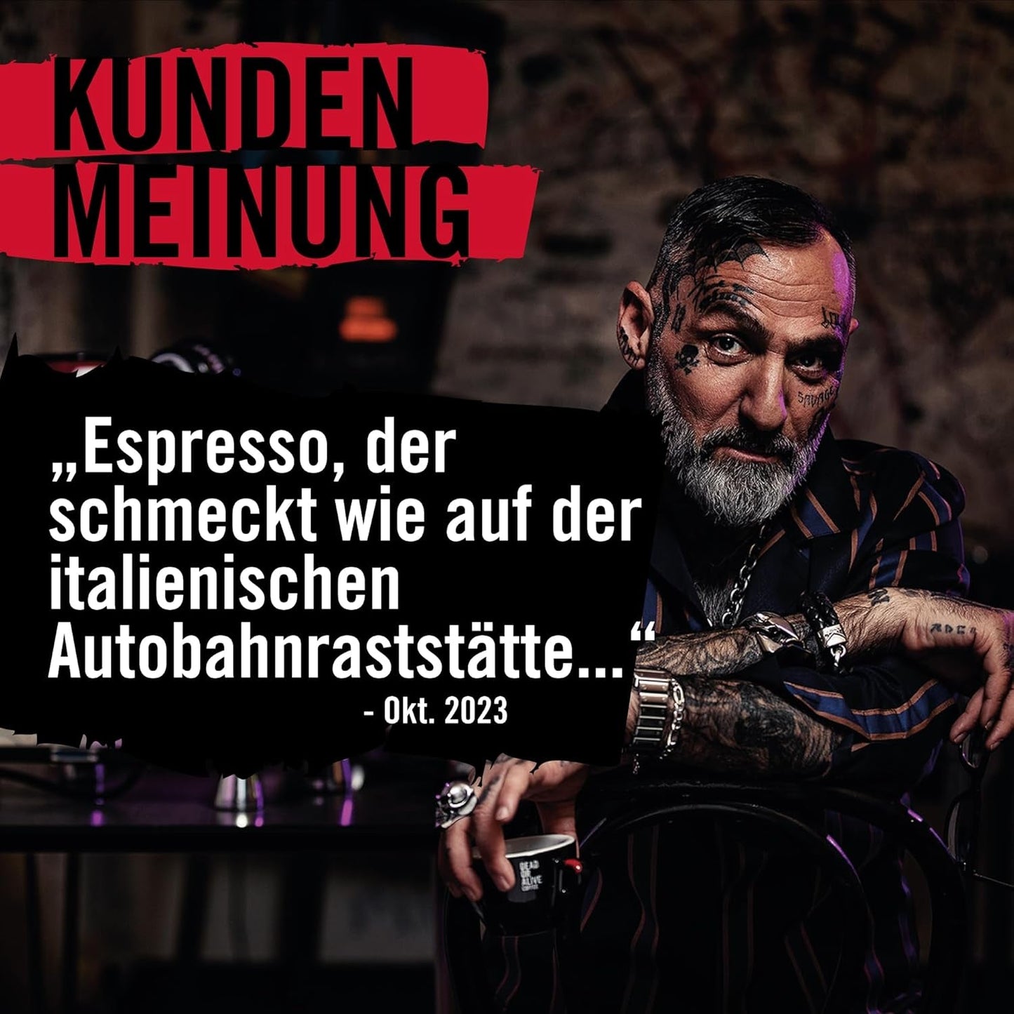 DEAD OR ALIVE Espresso No3 - Starke Espressobohnen 1kg - 100% Robusta - Kaffeebohnen für Kaffeevollautomat und Espressomaschine - Ganze Bohnen mit viel Koffein aus Italien - Kaffebønner