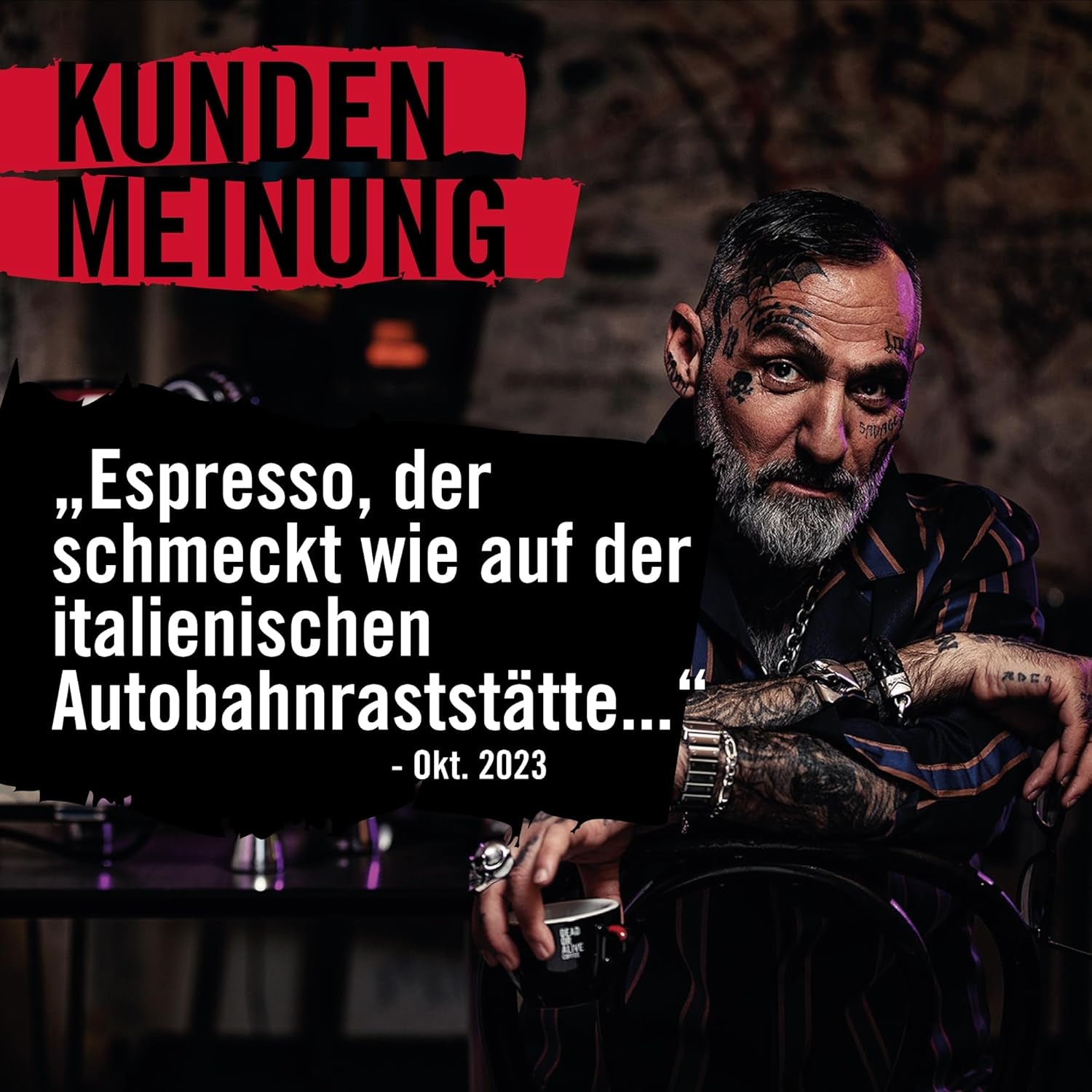 DEAD OR ALIVE Espresso No3 - Starke Espressobohnen 1kg - 100% Robusta - Kaffeebohnen für Kaffeevollautomat und Espressomaschine - Ganze Bohnen mit viel Koffein aus Italien - Kaffebønner