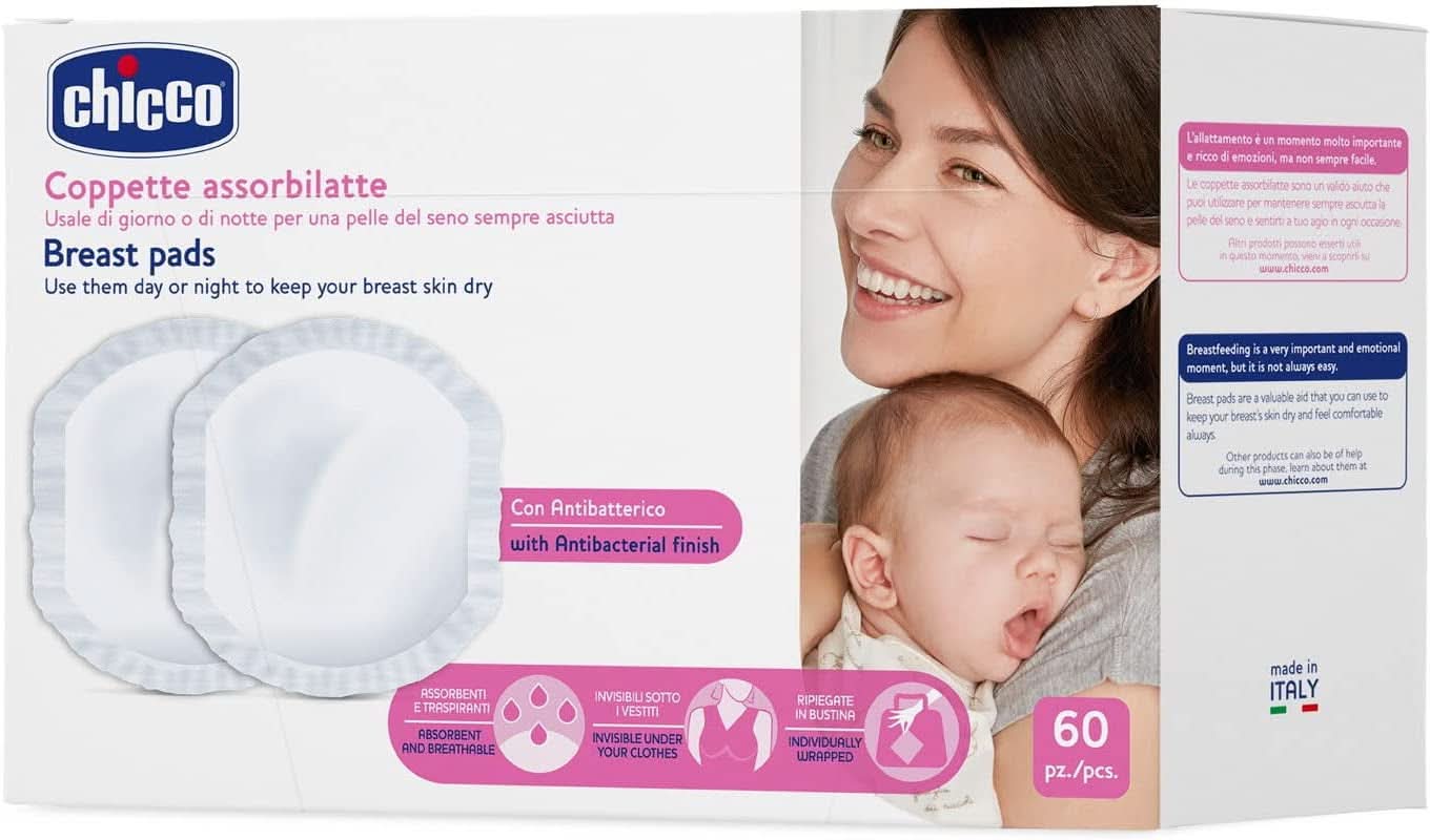 Chicco Naturalfeeling Antibakterielle tamponer, 60 stk Mad og ammetilbehør Bebe Naty Shop