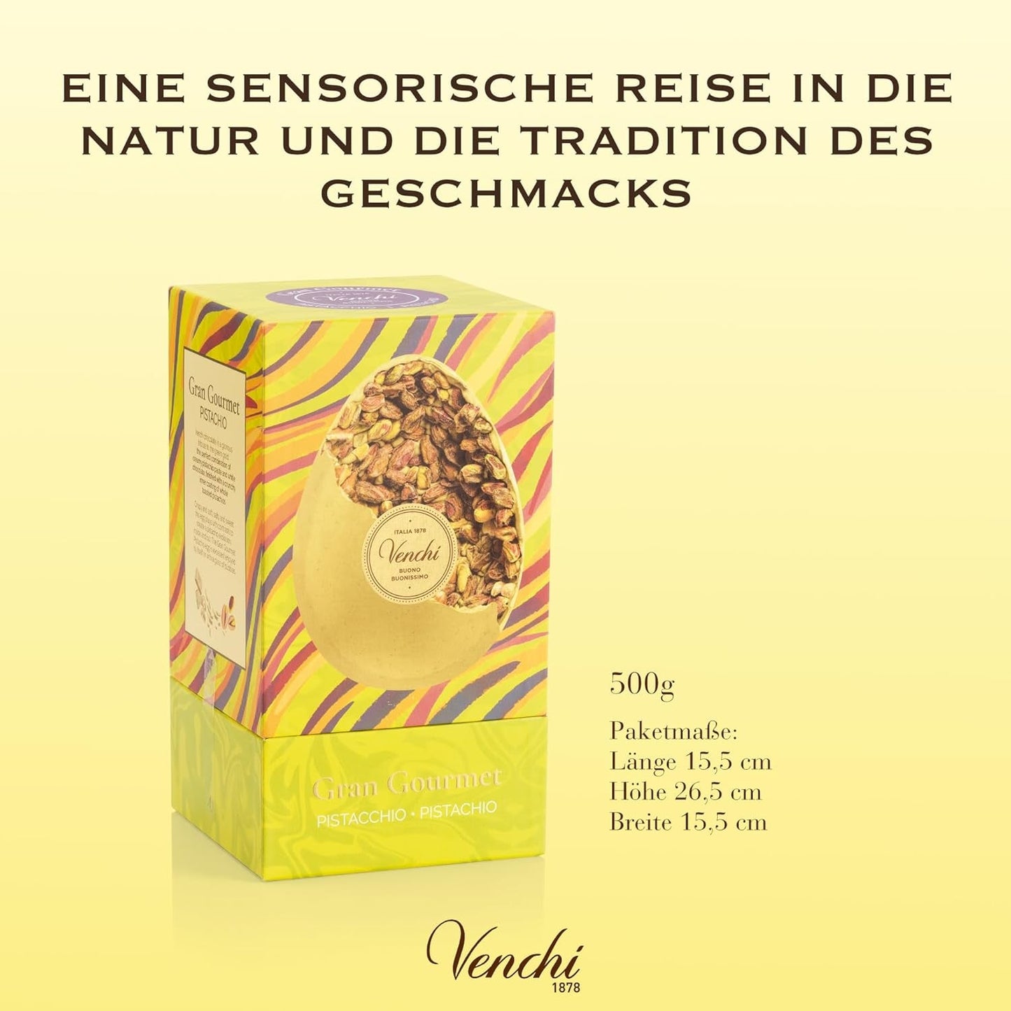 Venchi - Chokoladeæg, pistaciesmag, med hel pistacie, med overraskelse, glutenfri, 500g, påskekollektion, gaveidé