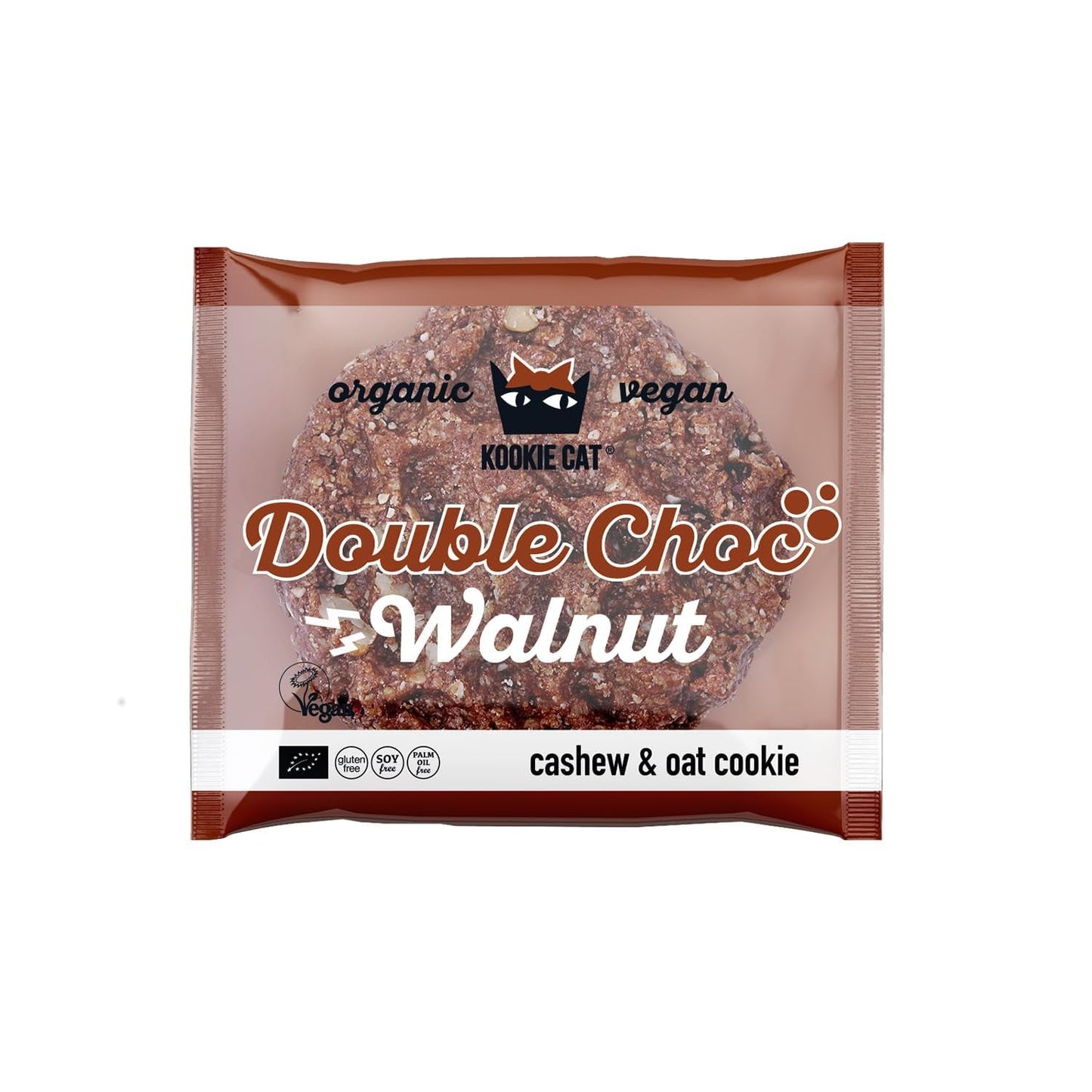 Dobbelt nøddechokolade - vegansk, glutenfri, sojafri, organiske cashew- og havrekager - 12 x 50 g multipakke (pakke med 2)