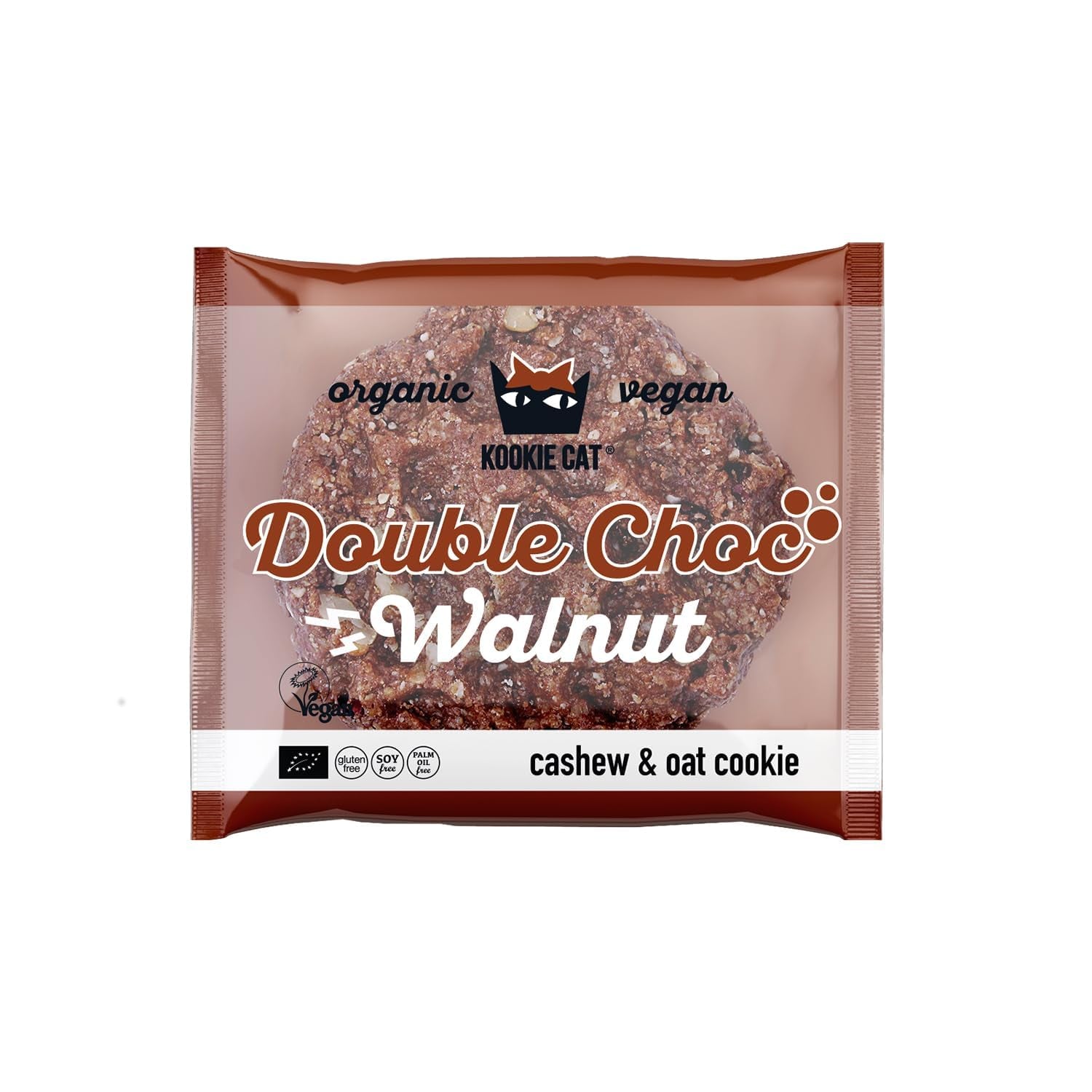 Dobbelt nøddechokolade - vegansk, glutenfri, sojafri, organiske cashew- og havrekager - 12 x 50 g multipakke (pakke med 2)