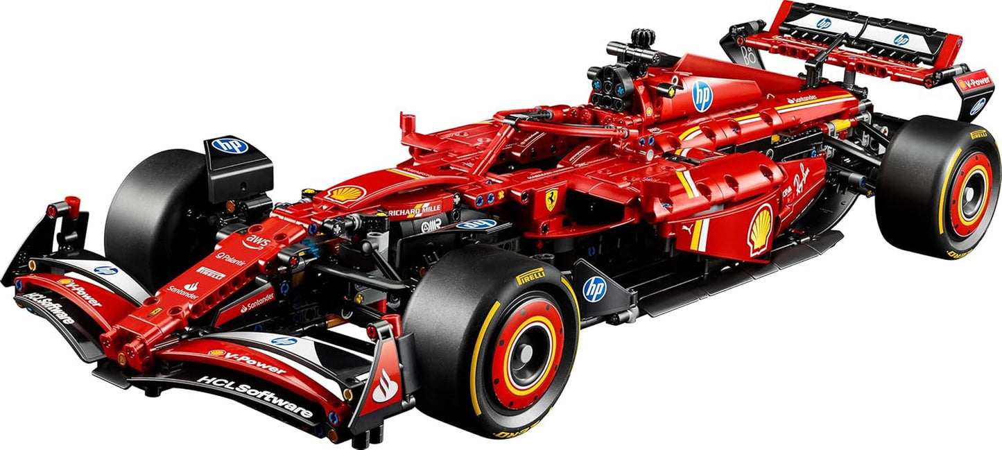 LEGO Technic Ferrari SF-24 F1 Racerbil - Modelbil til voksne - Formel 1 samlersæt - V6 motor, gearkasse, styretøj og DRS i 1:8 skala - Gave til fans af motorsport og racerbiler 42207 Byggesæt Beuche den LEGO-Store