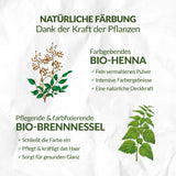 LOGONA Natural Cosmetics Urte nærende hårfarve, økologisk henna pulver vegansk hårfarve for intens farve og glans, urte hårfarve i kobberblond (blond), 1 x 100 g Naty Shop hårfarve