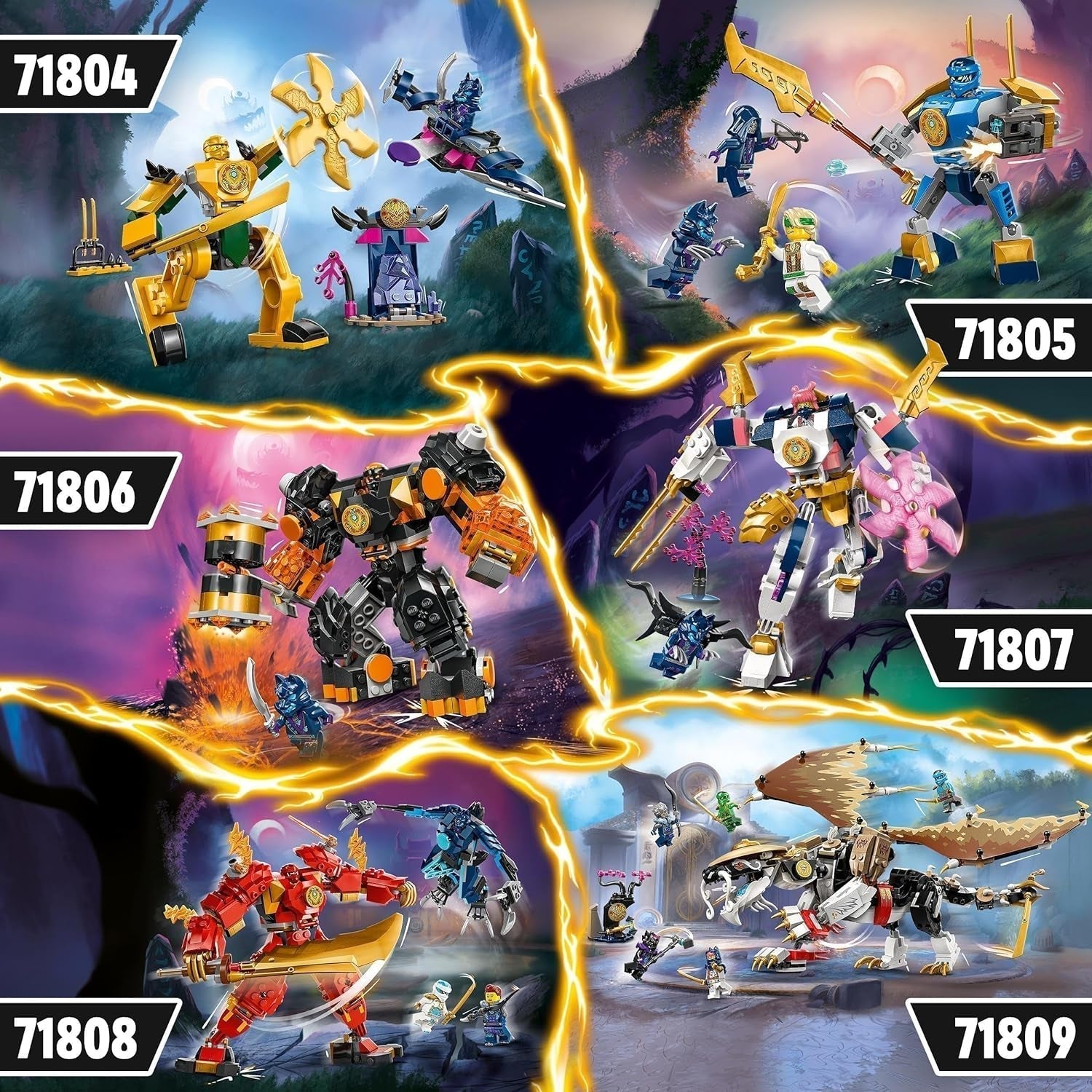 LEGO NINJAGO Arins Battle Mech, Ninja legetøj til børn fra 4+ år Med figurer Inkl. Arin med mini katana, actionfigurer og mekanismer, lille gave til drenge og piger 71804 Byggesæt Besuche den LEGO-Store