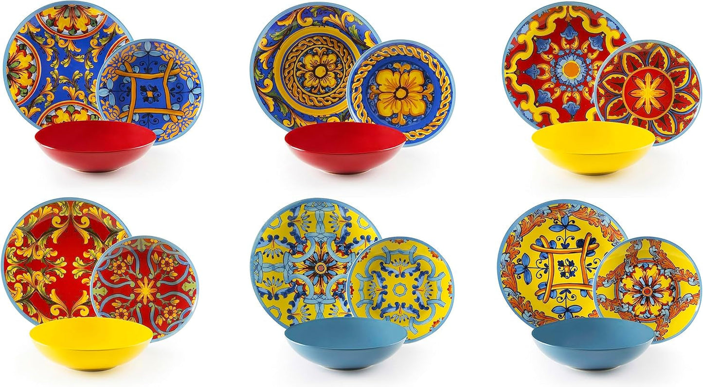 Excelsa Trinacria Teller-Set, 18-teilig, Porzellan og Keramik