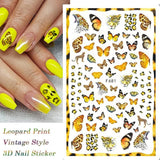 JMEOWIO Nagelsticker Schmetterling 8 Blätter Nagelaufkleber Selbstklebend Blau Schwarz Gold Schmetterling Nail Art Dekoration Nagel Design Tilbehør
