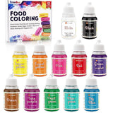 Sæt med 12 flydende madfarver, 10 ml Naty Shop Standardtitel