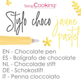 Scrapcooking - Pastel Yellow Sugar Pen - Gul skrivesukker 25g - Dekorativ spisesukkerpen - Skrivning og tegning - Mærkning af fondant, glasur, kager - 6804