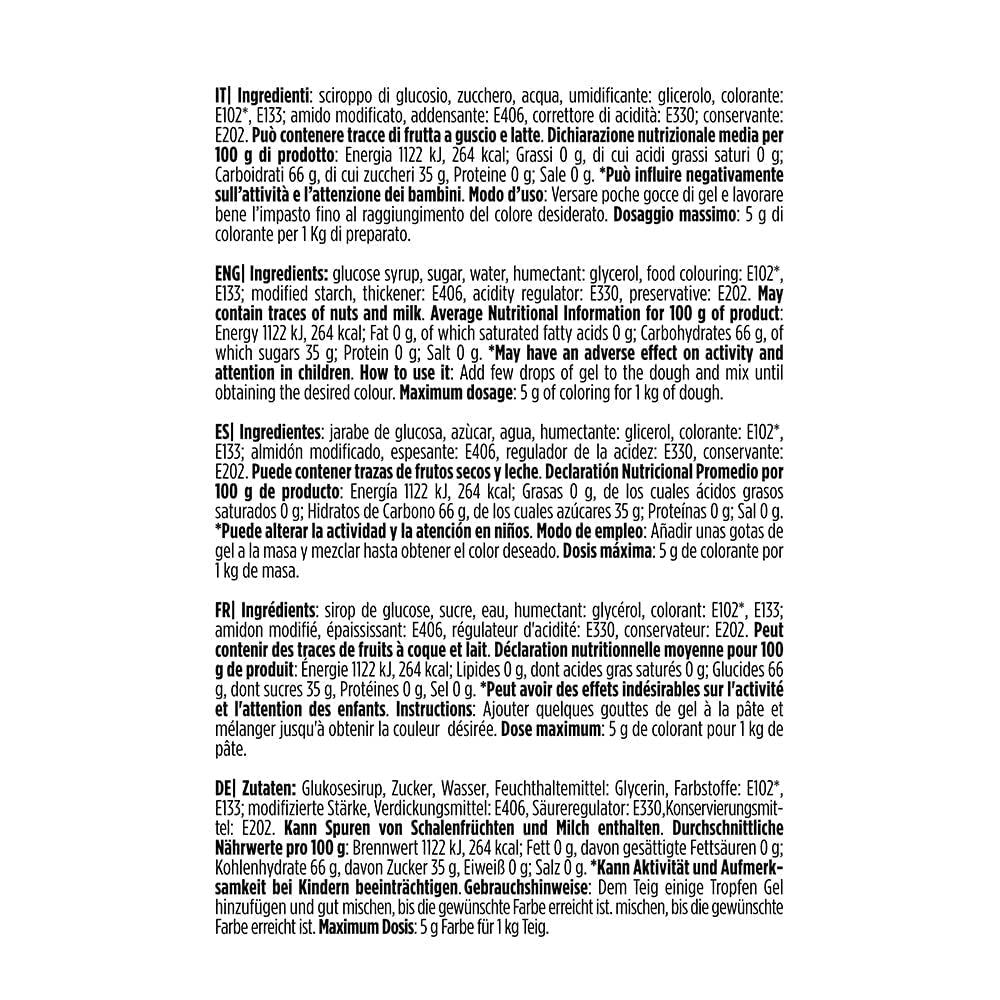 9600819 Gel madfarve, gel madfarve ideel til belægninger og dekorationer, skaber intense og lyse farver, lavet i Italien, 28 gram, bladgrøn farve.