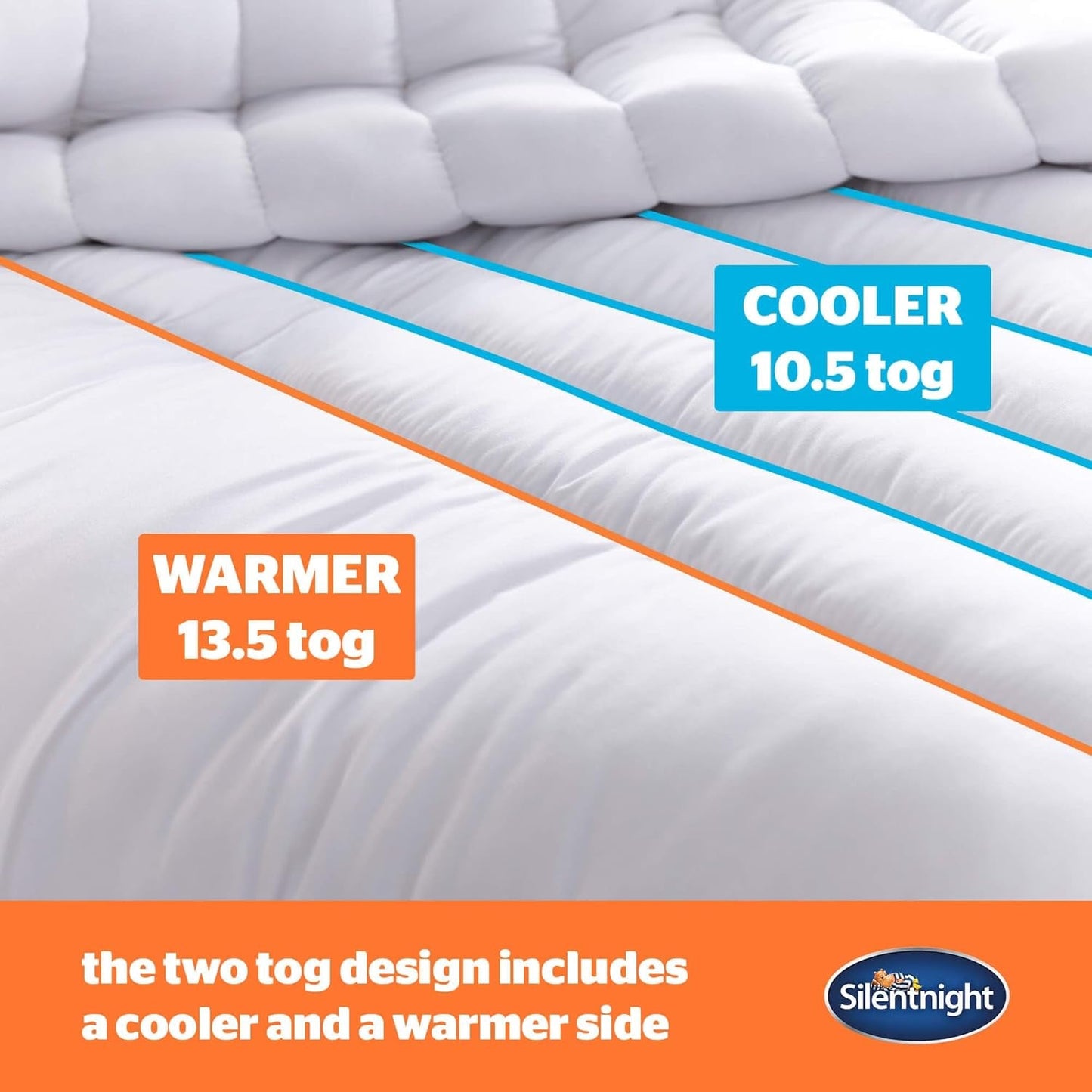Silentnight Mine - Quilt 13,5 Tog, til king size seng, 200 X 200 Cm, hvid farve Dyner og dyner Naty Shop