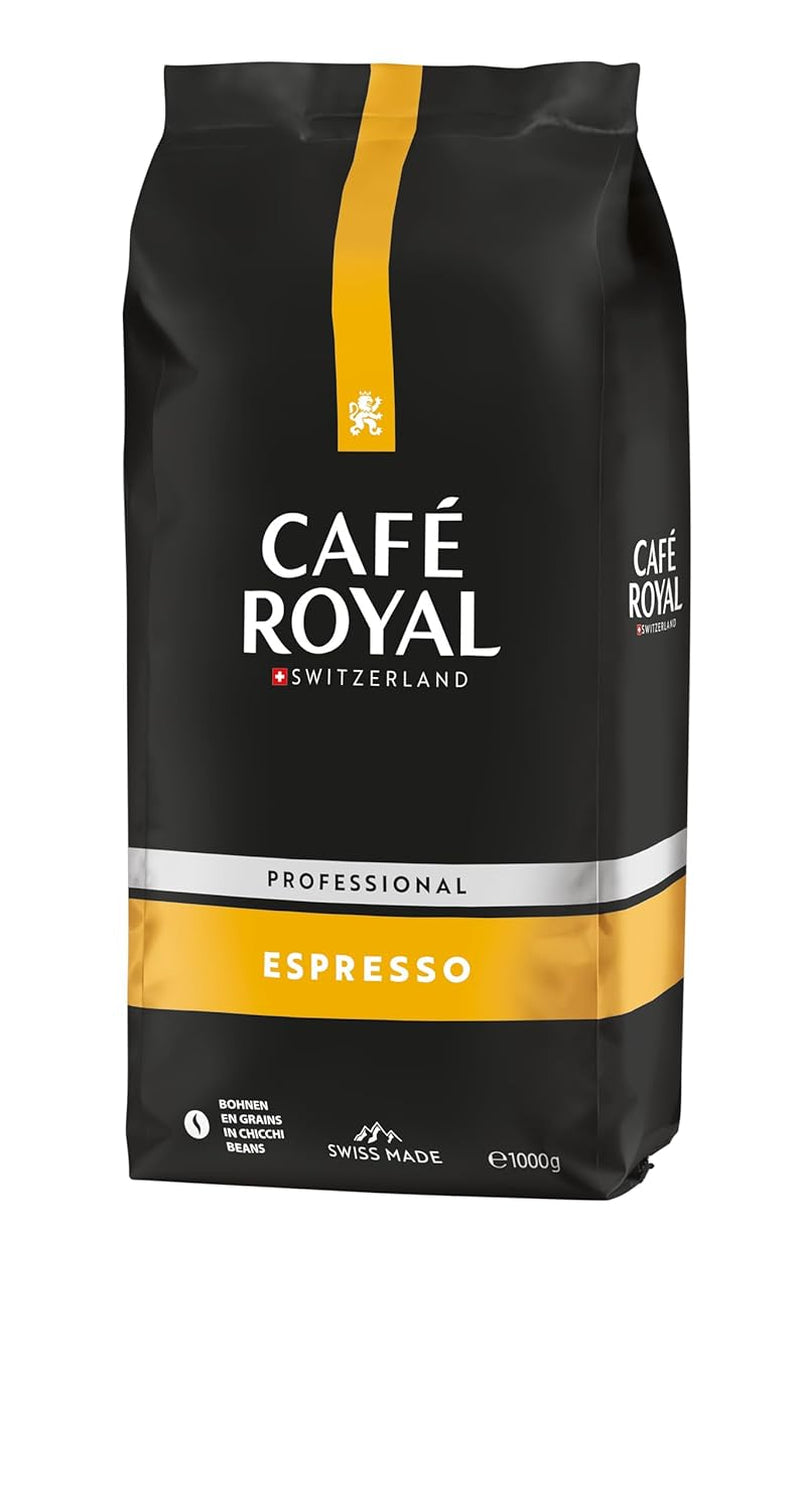 Café Royal Professional Line Espresso - Kaffebønner til automatiske espressomaskiner, intens krop, intens ristning, styrke 3/5, Rainforest Alliance, 1 kg