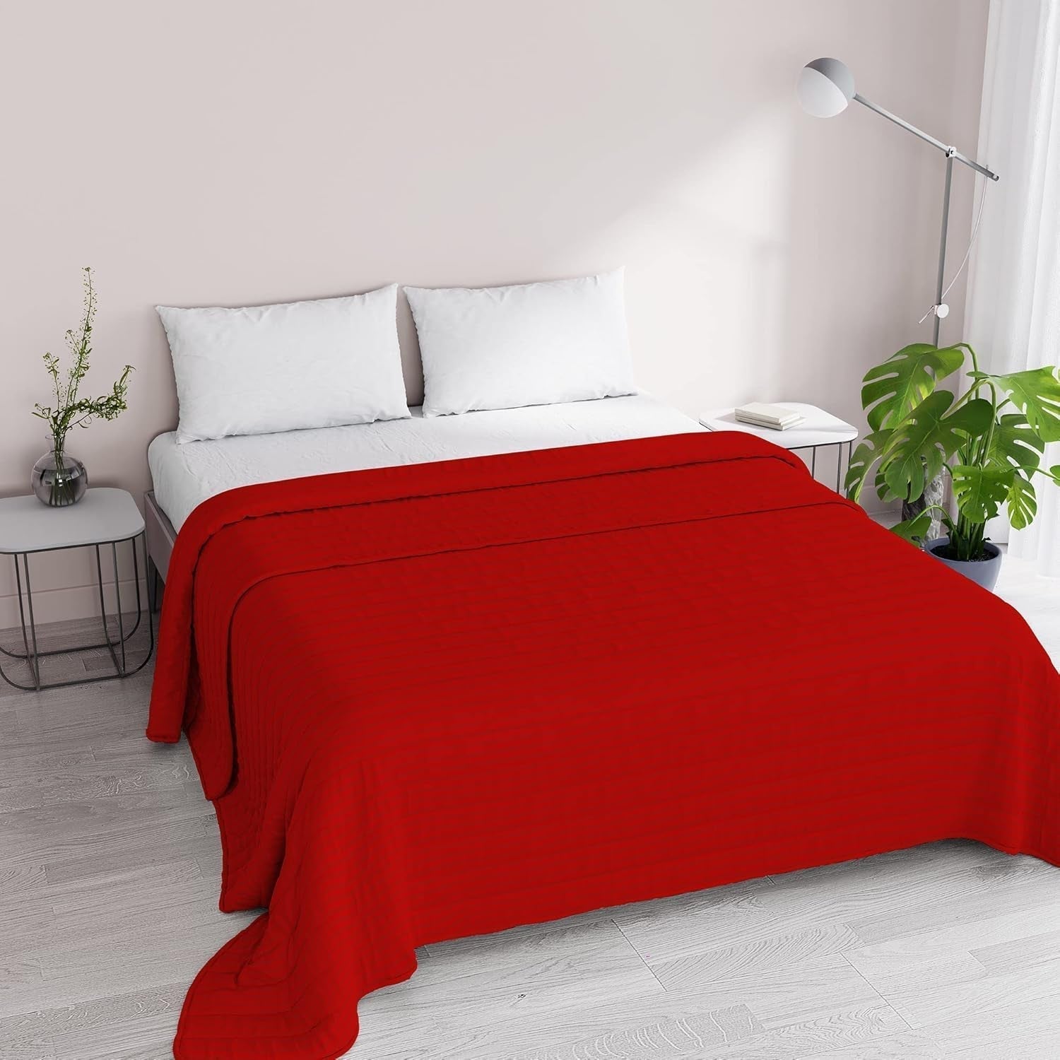 Sommerdyne Satinstriber, polyester, creme, 260X250 Cm Dyner og dyner Naty Shop Rød 260X250 Cm