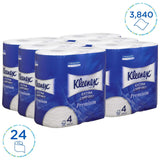 Kleenex Premium toiletpapirruller 8484, toiletpapir 24 ruller x 160 puffede ark, 4-lags toiletpapir, 100 % ren fiber, høj kvalitet, rivefast og blød (2 pakke)