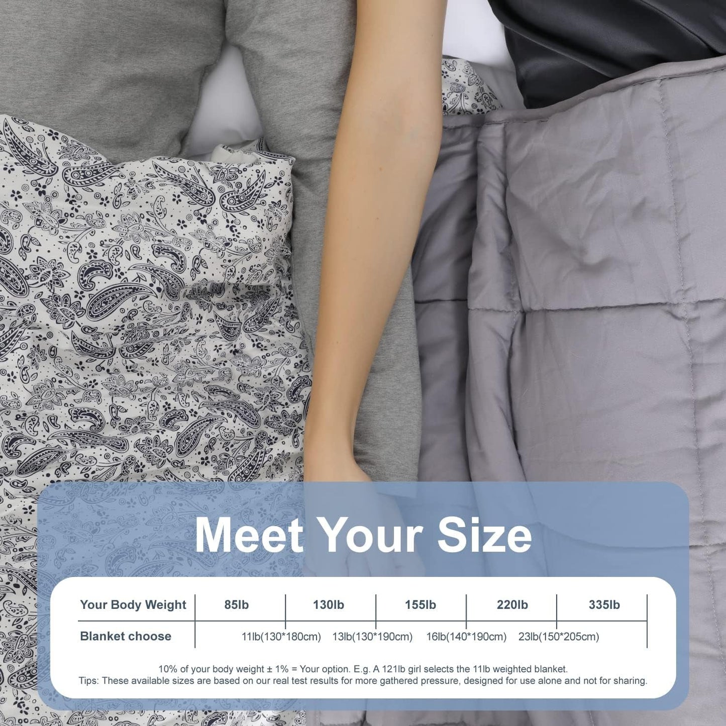 Winthome vægtet tæppe med dynebetræk 150X205 cm 10,4 kg, behageligt vægtet tæppe, anti-stress terapitæppe, tungt tæppe til dyb søvn og bedre restitution, tungt tæppe til voksne (grå) senge og tæpper Besuche den Winthome-Store