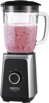 CR 4077 Standmixer Mit 1.5L Glasbeholdere, Smoothie Maker, Hochleistungsmixer, Mahlung, Eis-Zerkleinerung, Pulsfunktion, Edelstahlklingen, 2 Geschwindigkeiten, 1000W, Schwarz/Silber Kitchen Naty Shop