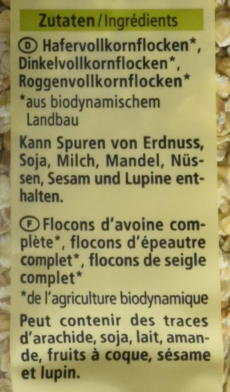 Bio 3-Korn Flocken, 500 G Cereals Naty Shop