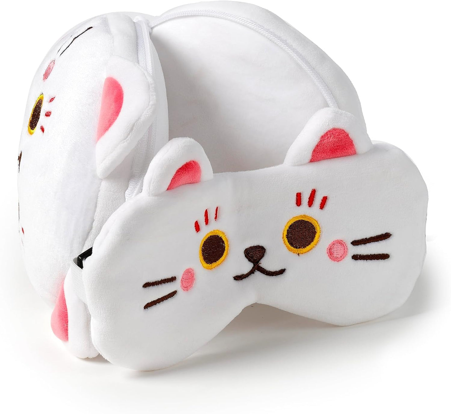 Rejsepude med Relaxeazzz maske - Maneki Neko kat lykkebringer Rejsepuder Naty Shop