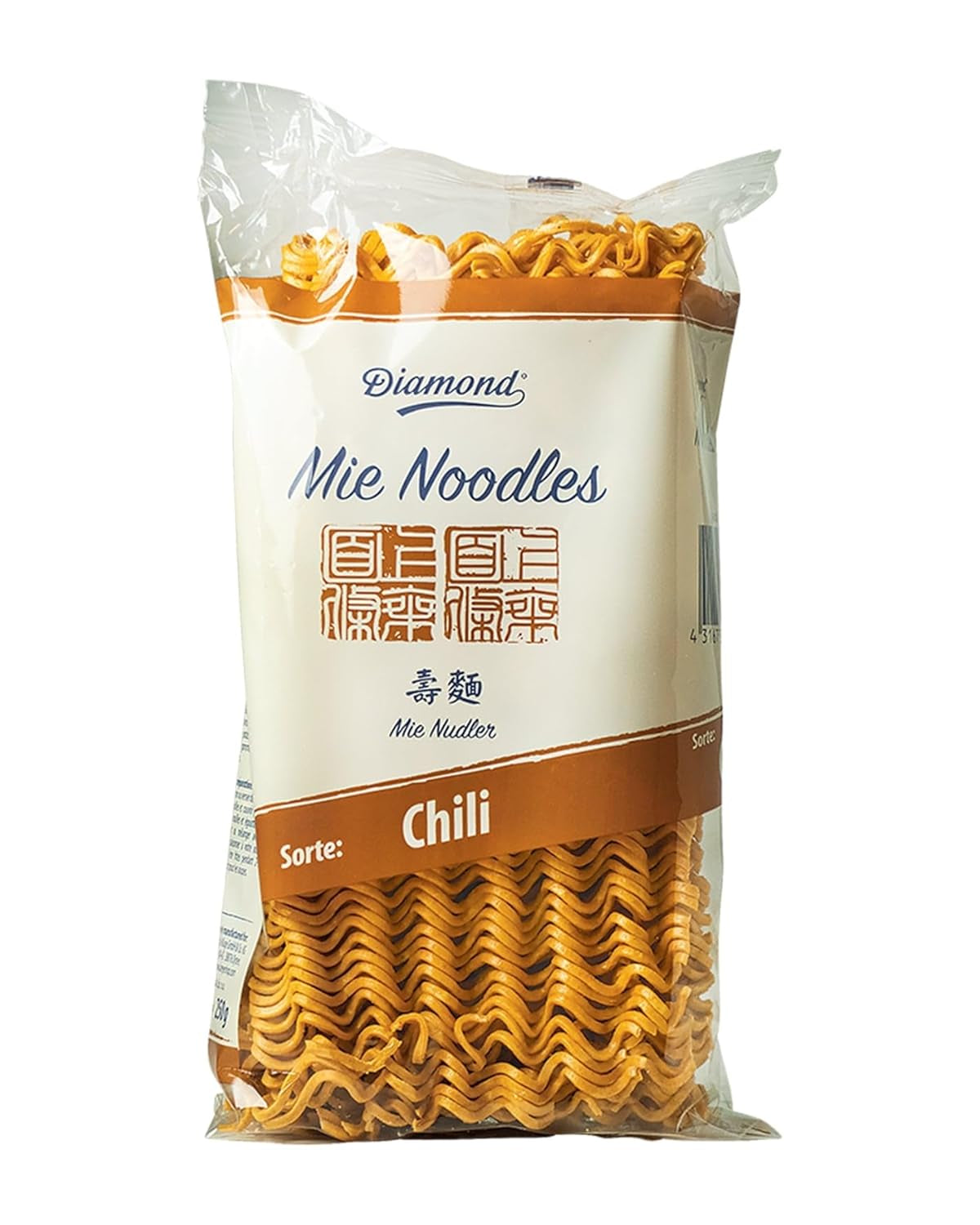 DIAMOND Mie Chili Nudler, hvedenudler med chilipulver, ægfri, hurtig og nem, vegetarisk - 1 x 250 g