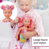 BABY Born Little Sister Mermaid 46 cm Vandtæt havfruedukke med langt hår og bevægelig glitterfinne, inkl. tiara og kam, 833681 Zapf Creation Dolls Naty Shop
