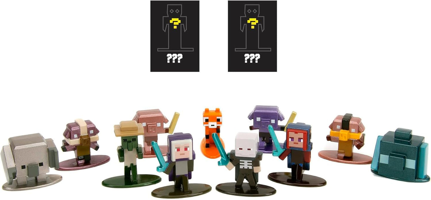 Jada Toys - Minecraft Blind Pack Nanofigs, Wave 2, Minecraft Legends Nano Metal samlerfigur, Forskellige modeller, 4 Cm, Alder 3+, Sorte Actionfigurer Naty Shop