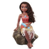 Disney Princess Moana 80 cm Play Doll by Jakks Pacific Movable Doll with Brush to Comb Her Wavy Curls Filminspireret kjole Aftageligt vedhæng Halskæde Dolls Naty Shop