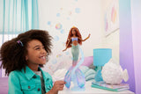 Mattel Disney Ariel Den Lille Havfrue - Deluxe havfruedukke med hårperler og dukkestativ til fantasifuld leg og visning, til børn fra 3 år og opefter, HNF42