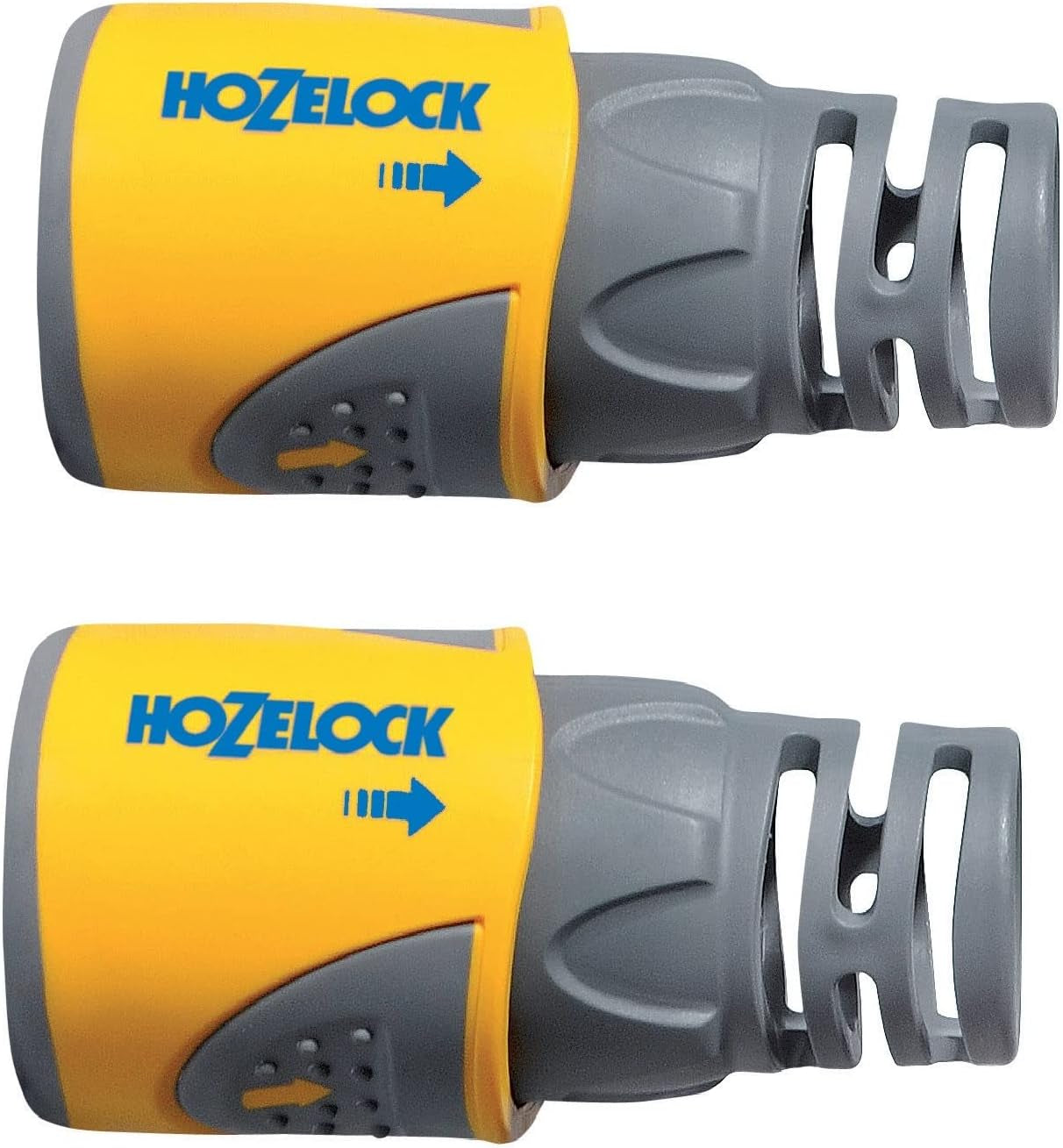 HOZELOCK - 2 slangekoblinger Plus Ø 12,5 mm - 15 mm (1/2"- 5/8") Soft Touch: Vandtæt, skridsikker, fleksibel og forlænget slangeforbindelse, der forhindrer vridning og dryp [2050P0025]