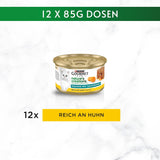 Gourmet Nature's Creations hjertesauce mousse våd kattefoder, rig på kylling, pakke med 12 (12 x 85 g)