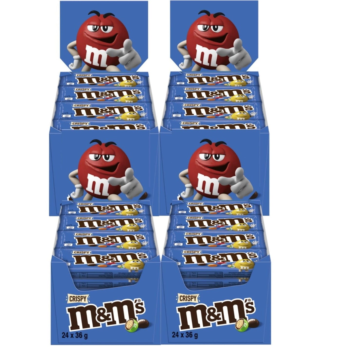 M&M's Peanut Chocolate Bulk Pack 24 x 45 g Chokolade Peanut Flavored Linser Chokoladegave (1080g) Ideel som en fodbold-tema-godbid