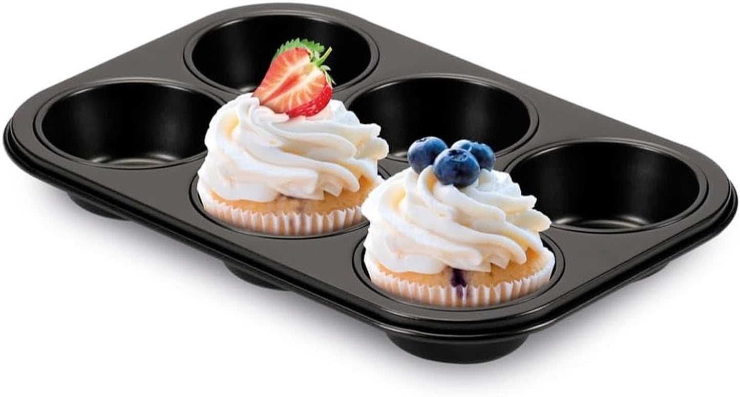 , Form 6 muffins 18,5x27cm, sorte Forme og bakker til bagning Naty Shop