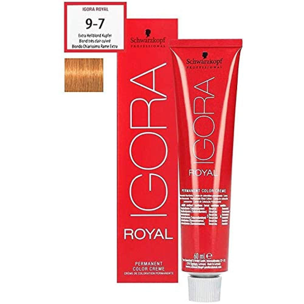 Igora Royal 9-7 meget lys blond kobber, 79 g Hårfarve Naty Shop 9-7 Ny 60 Ml (1 pakke)