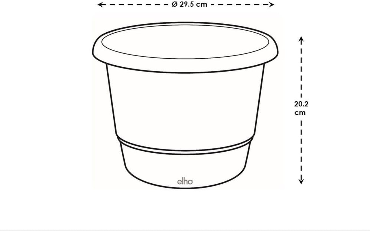elho Amiga Round 30 - Indendørs og udendørs urtepotte - 100% genbrugsplast - Ø 29,5 x H 20,2 cm - Beige/Svampebeige