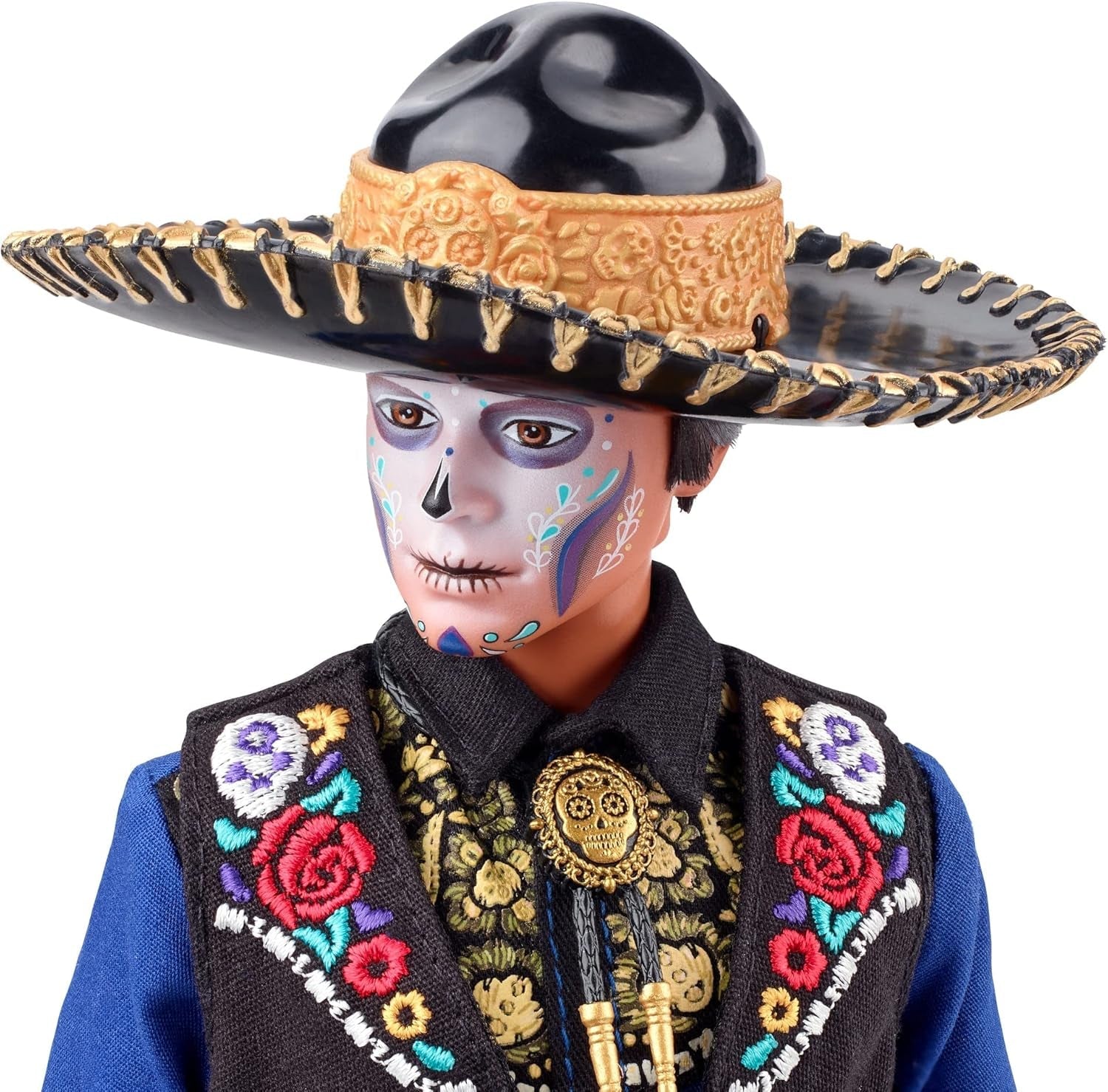 Ken Barbie 2022 Día De Muertos dukke med skjorte, vest og sombrero, Calavera ansigtsmaling, gave til samlere