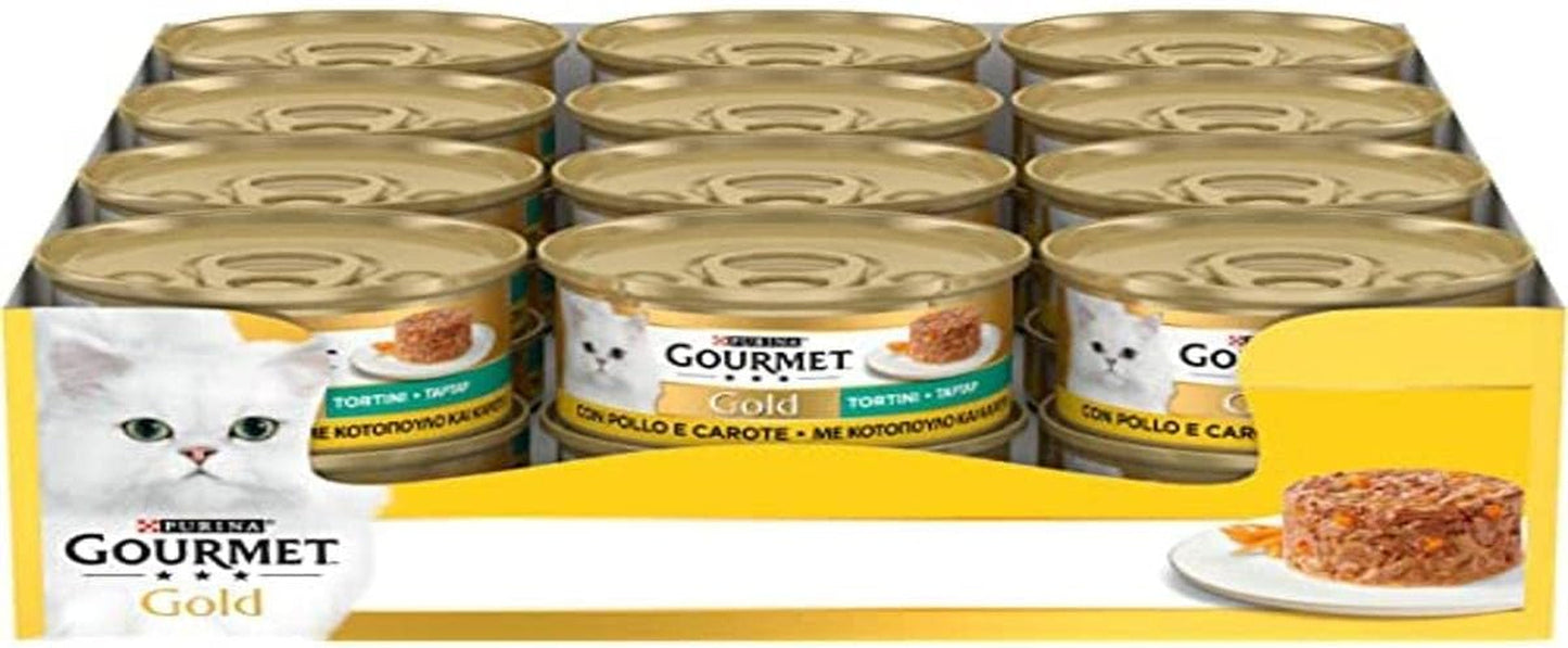 Purina Gold Kylling og Gulerod Fugtige Veggie Frikadeller, 24 dåser á 85g hver