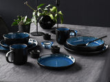 CreaTable, 20149, Nordic Fjord Blue Series, 16-delt porcelænssæt til 4, Porcelænskombinationsservice, Tåler opvaskemaskine og mikroovn, Kvalitetsfremstilling