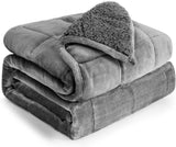 Bomuldsblå vægtet tæppe 6,8 kg Queen Size flannel Shaggy Sherpa vægtet tæppe til voksne Komfortable vægtede tæpper til beroligende og afslappende tunge dyner 152,4 X 203,2 Naty Shop Dyner og dyner Grå 48 X 72 12 Lb
