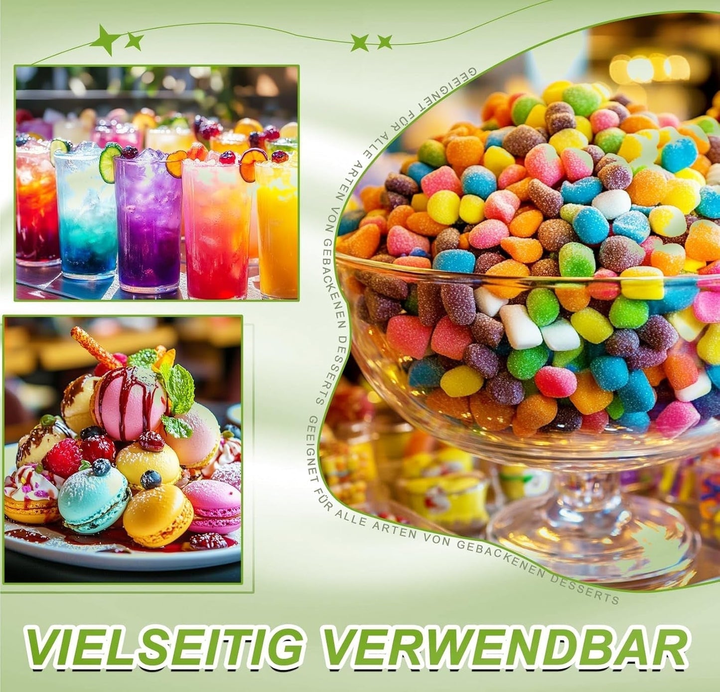 Pulveriseret madfarve - 24 højkoncentreret madfarve Levende madfarve til kager, macarons, fondant, bagning, glasur, smørcreme, småkager - 2 g (hver)