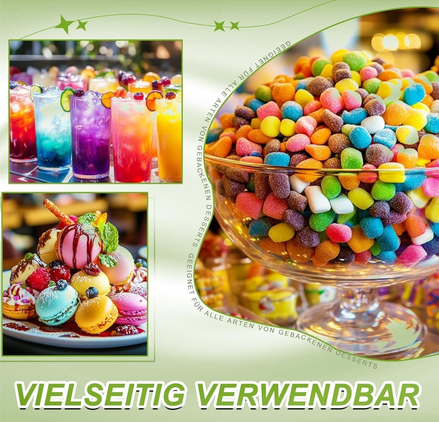 Pulveriseret madfarve - 24 højkoncentreret madfarve Levende madfarve til kager, macarons, fondant, bagning, glasur, smørcreme, småkager - 2 g (hver)