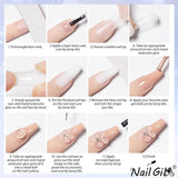 NAILGIL Solid Gel Neglelak, Solid Gel Neglelim, 3D Nail Art Skulptur med værktøjssæt, DIY Home Salon, Transparent 15G