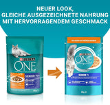 PURINA ONE Senior 7+ våd kattefoder, møre stykker i kyllingesauce, pakke med 26 stk (26 x 85g)