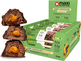 MaxiNutrition Cremet vegansk proteinbar med chokolade, peanuts og karamel 12x45g - vegansk proteinbar, 18% protein, 8,3g pr. bar, lavt sukkerindhold (0,9g), uden tilsat sukker, ingen kunstige smagsstoffer