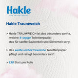 Hakle Traumweich toiletpapir - 16 ruller, skånsom rensning for velvære (2 pakke)
