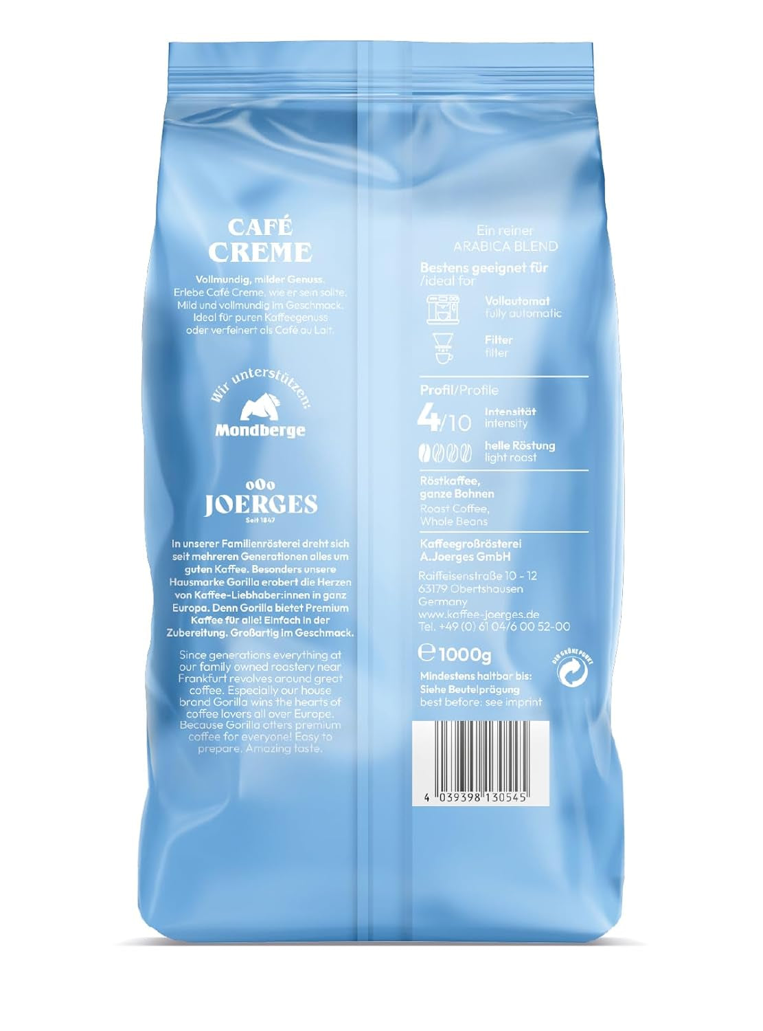 Gorilla Café Creme, 1 kg (pakke med 2)