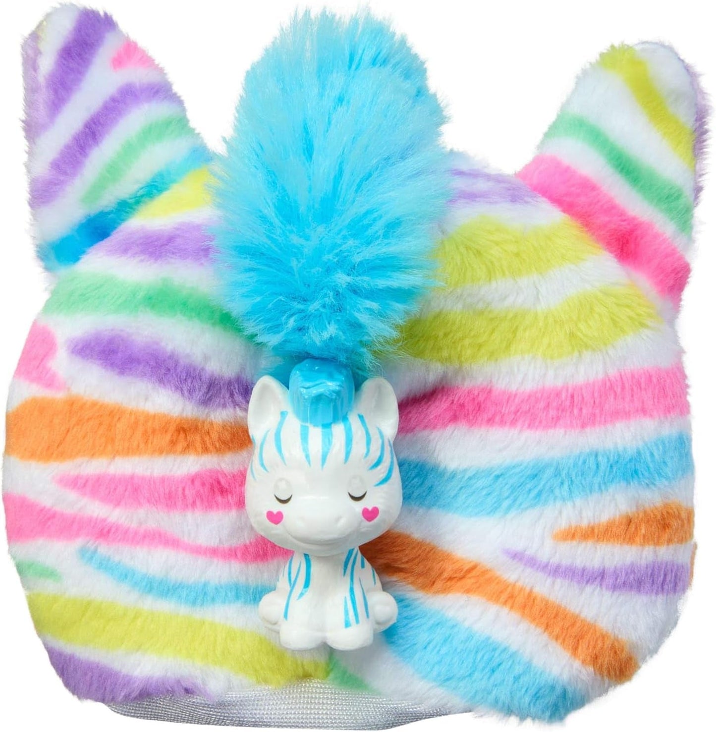 Barbie Cutie Reveal Dukke og tilbehør, Rainbow Zebra Plush Outfit og 10 farveskiftende overraskelser, Color Dream Range, HRK39