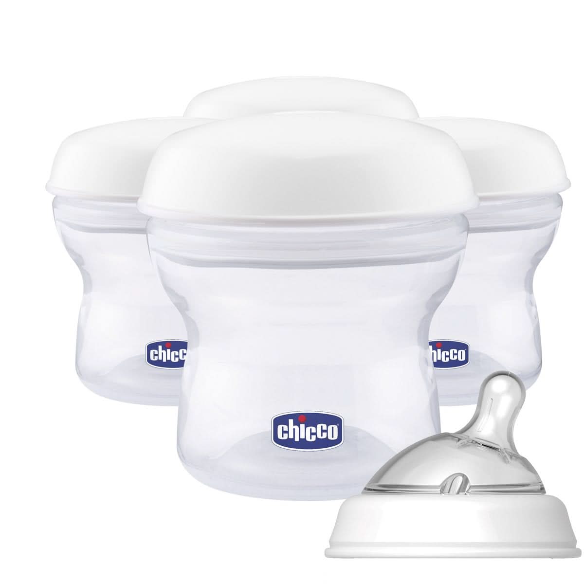 Chicco mælkeopbevaringsbeholder Step up Ny Inklusive silikonesutter Tilbehør Mad og amning Bebe Naty Shop