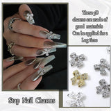 30 stk metal neglesløjfer, guld sølvgrå sløjfer, negletilbehør, negledekorationer til kvinder og piger, nail art design