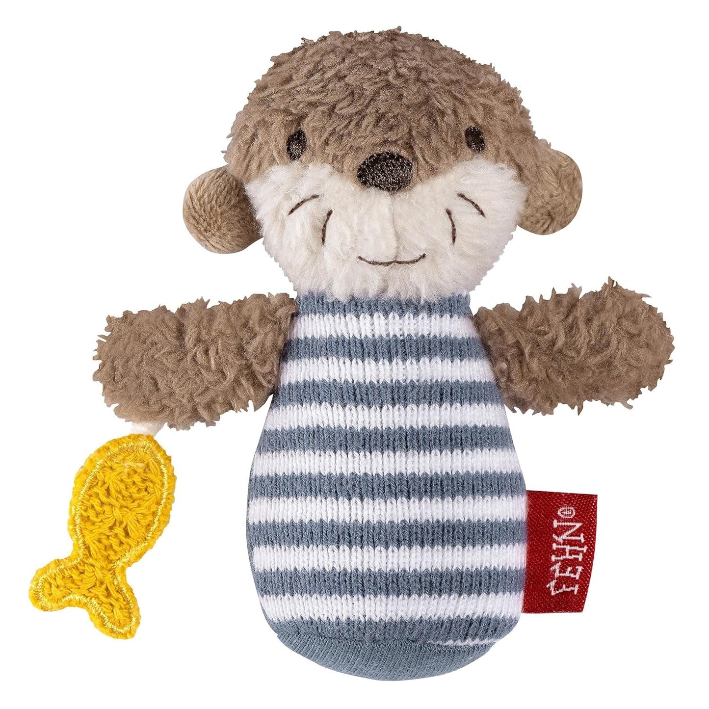 Fehn mini rangle odder - mini gribelegetøj til at rasle, famle og lege med et blødt og nuttet stofdyr - en loyal ledsager til babyer og småbørn i alderen 0+ måneder Babylegetøj Naty Shop Otter