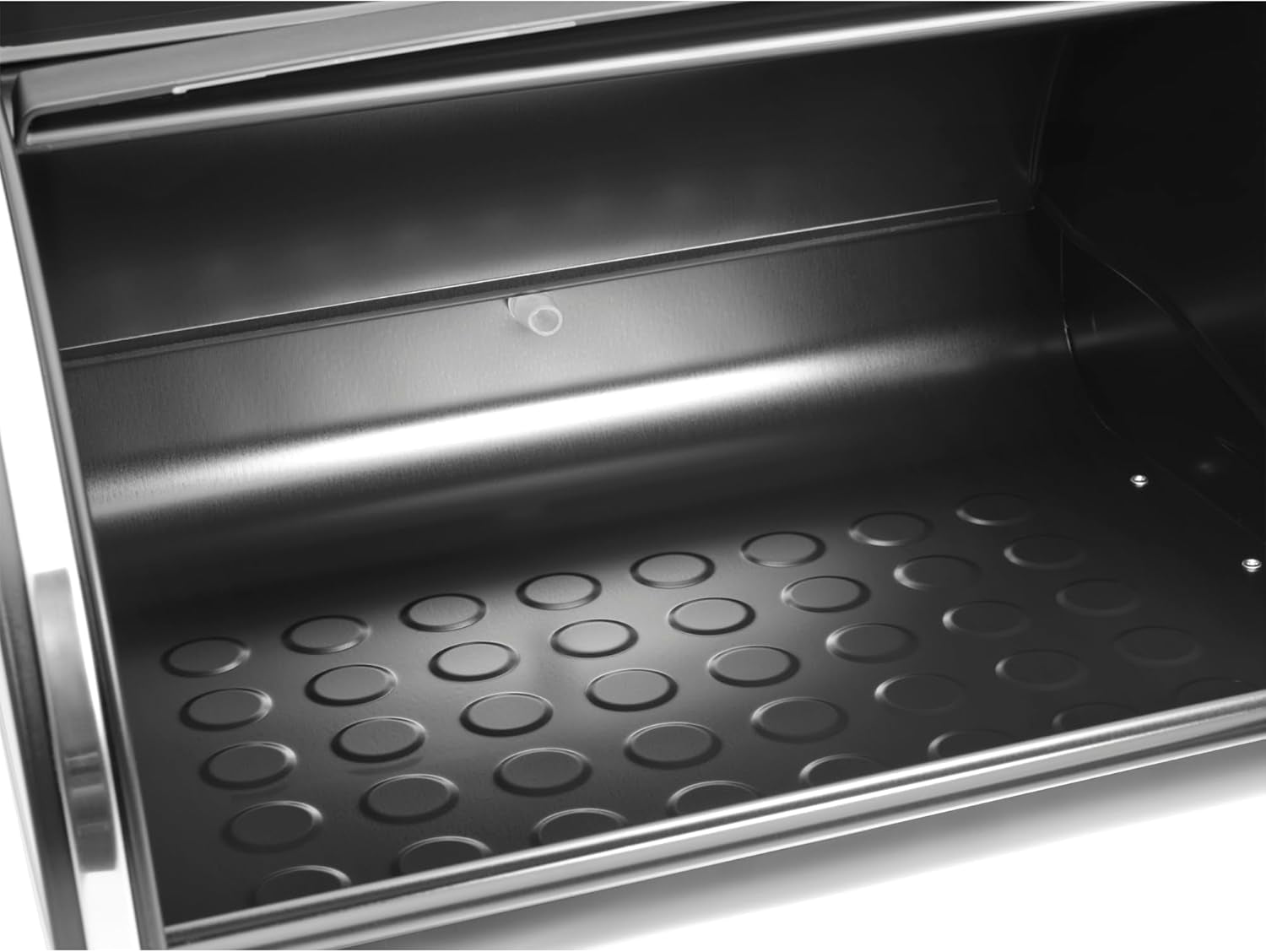 Brabantia rullebrødkasse - Kompakt bordpladeopbevaringsboks til brød, bagels og rundstykker med fladt låg, slidstærkt stål - mellemstørrelse - matsort Opbevaringsbokse til madvarer Naty Shop