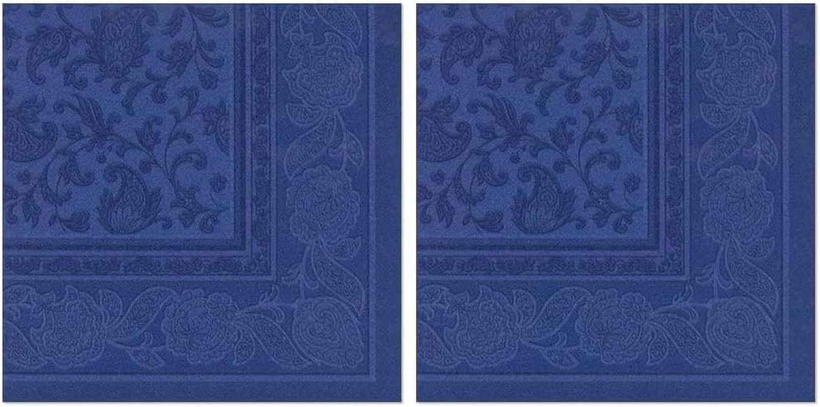 50 servietter "ROYAL Collection" 1/4 fold 40 Cm X 40 Cm mørkeblå "Ornaments"
